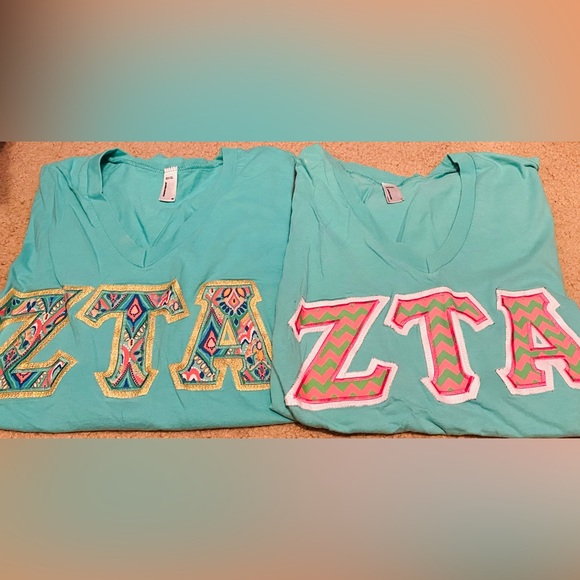 Zeta Tau Alpha Sorority V-Neck T-Shirt Bundle - Picture 1 of 3